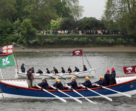The boats make their way