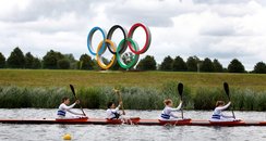 Olympic Torch on Eton Dorney Lake