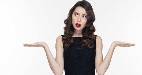 Confused woman stock photo