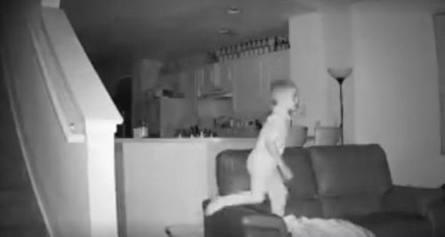 boy up at night CCTV